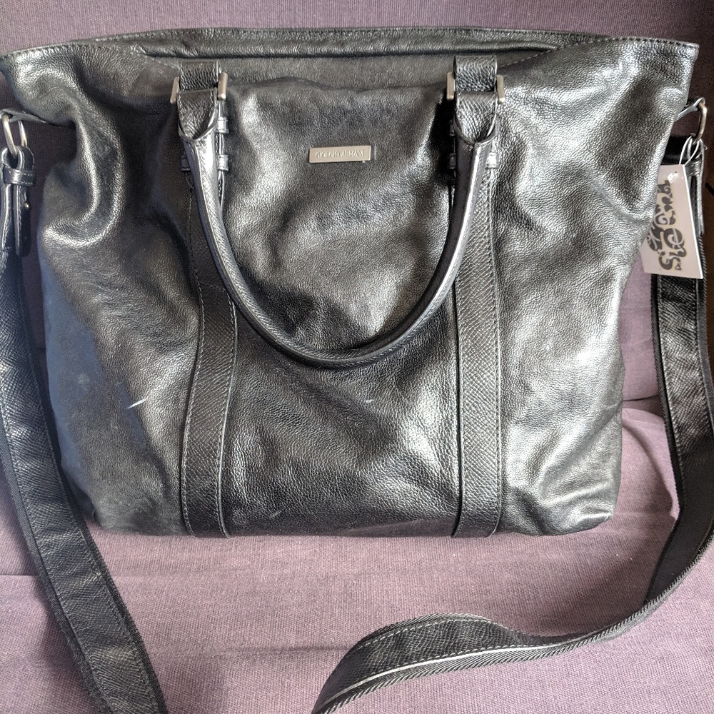 Giorgio Armani Black Leather Purse